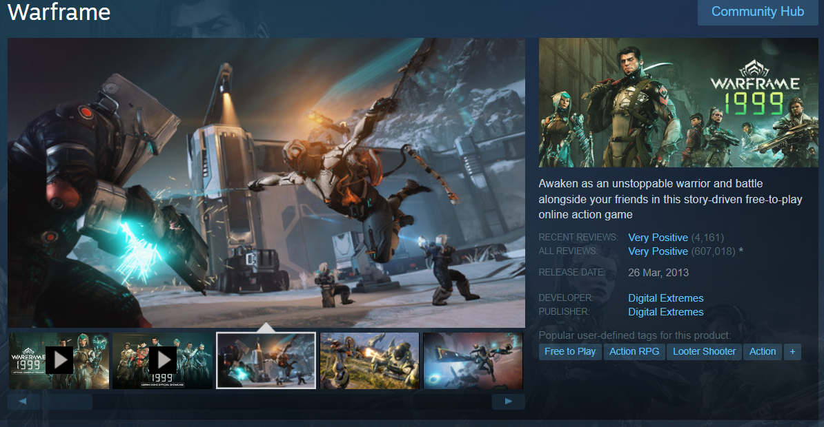 2. Warframe Rekomendasi Game Steam Gratis
